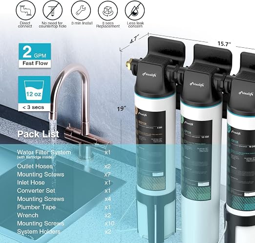 Frizzlife TW15 Under Sink Water Filter System, NSF/ANSI 53&42 Certified Elements - Image 5