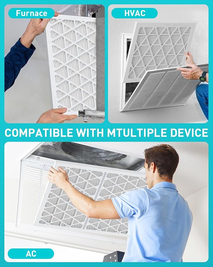 14x24x1 Refillable Air Filter Kit, MERV 8, 1 Reusable Foldable Frame ＆ 6 Refills - Image 5