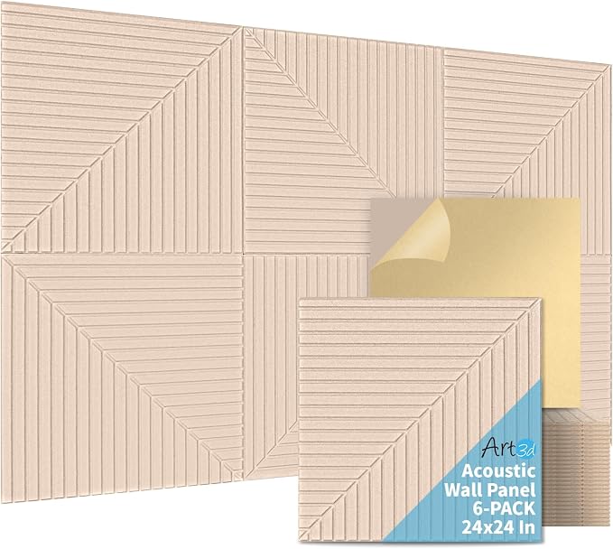 Art3d 6-Pack Self-Adhesive Acoustic Wall Panels by Art3d