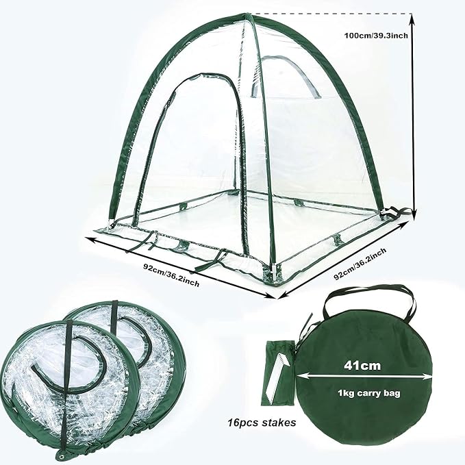 porayhut Pop Up Greenhouse Cover Flower House, Mini Gardening Plant Sunshine - Image 2