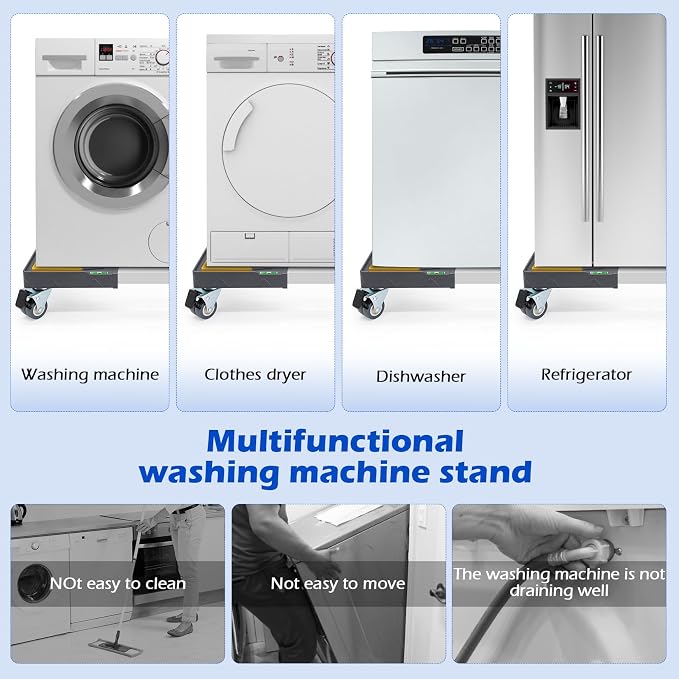 Nefish Heavy Duty Dolly for Washing Machine Adjustable Mini Fridge Stand washer - Image 3
