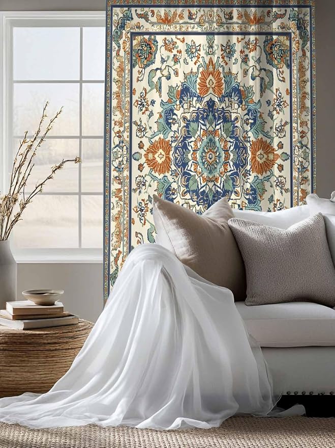 Sheer Curtains 72 Inches Long, Southwest Farmhouse Semi Sheer Curtains Light - Image 4