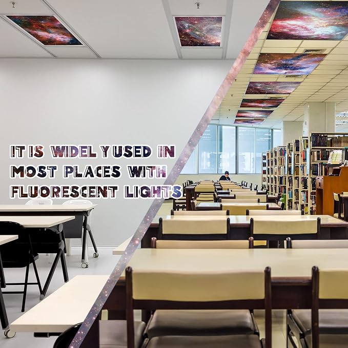 Amylove 4 Pcs Fluorescent Light Covers Classroom Ceiling Panels Light Filters - Image 3