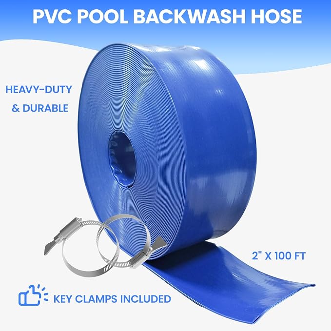 Poolvio Backwash Hose 2" x 100 ft, Tear-Resistant & Leak-Free - Image 2