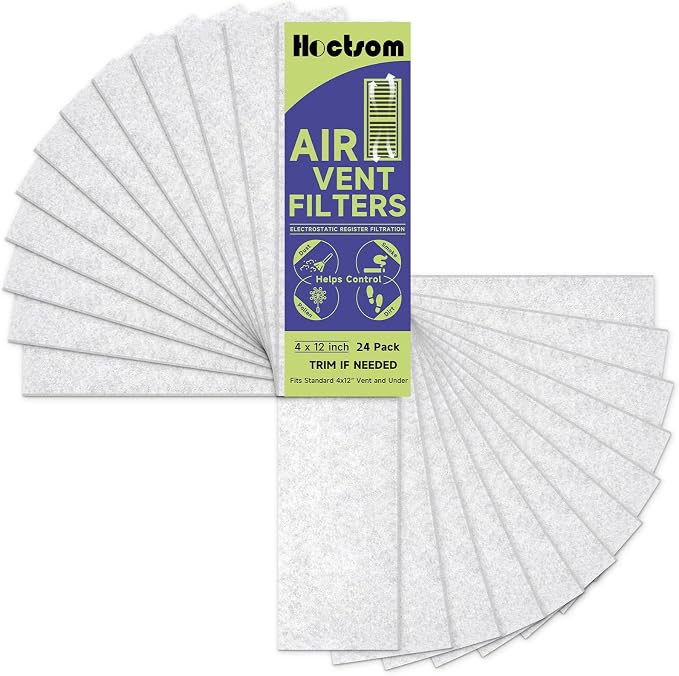 Air Vent Filter 4 x 12 Inch, Thin Air Vent Floor Heater Pre-Filter Sheet Work by BeautyyourHome
