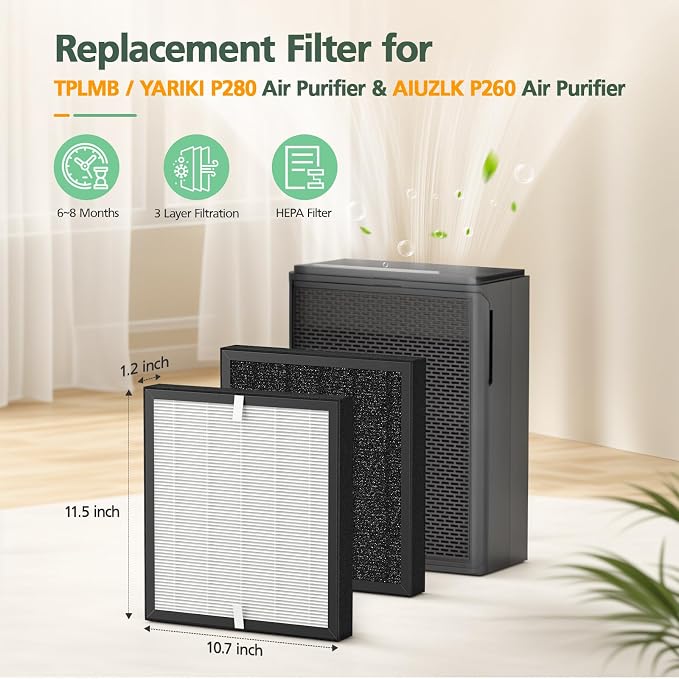 P280 P260 Filter Replacement, for TPLMB/YARIKI P280 Air Purifier, for AIUZLK - Image 2