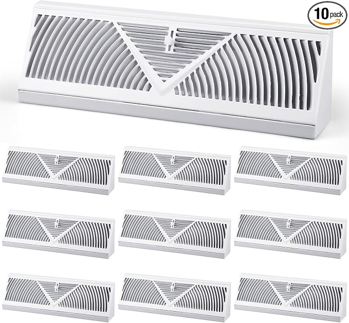 Yaocom 10 Pack Baseboard Register Vent 15 Inch Duct Opening Size Vent Covers by Yaocom