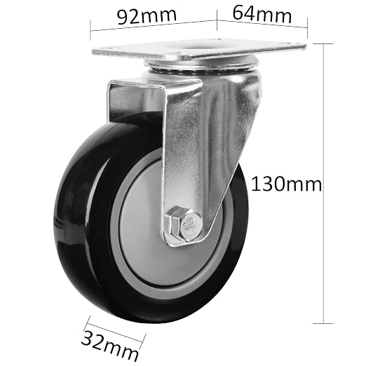 Finnhomy 4” Inch Swivel Casters Wheels Set of 4 Plate Casters Heavy Duty - Image 3
