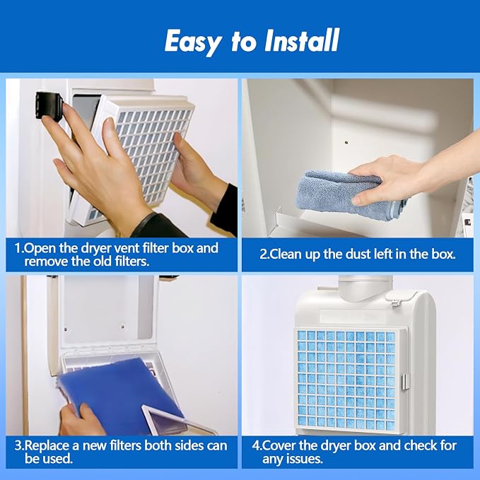 12 Pack Dryer Filter Replacement, Pre-Cut Portable Dryer Filters Compatible - Image 6