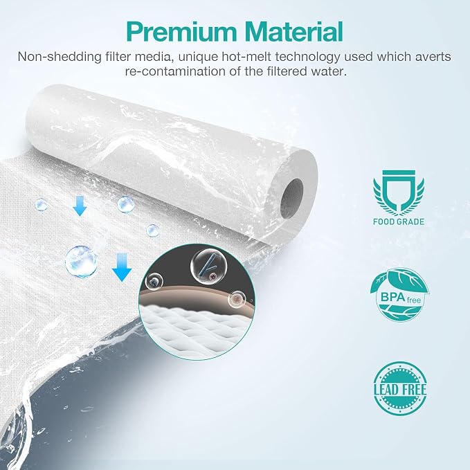 SimPure 5 Micron 10" x 2.5" Whole House Sediment Water Filter Cartridge - Image 4