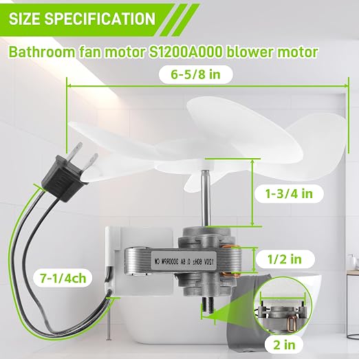 Universal Bathroom Vent Fan Electric Motor S1200A000 by PANDEELS - Image 2