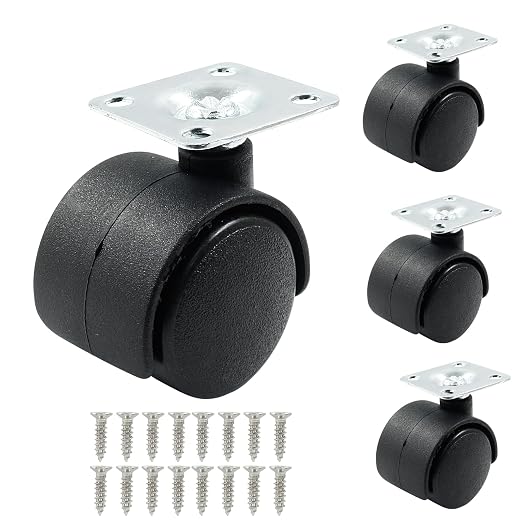 4pcs 1 Inch Swivel Caster Wheels, Heavy Duty Swivel Plate Casters Wheel by suiwotin