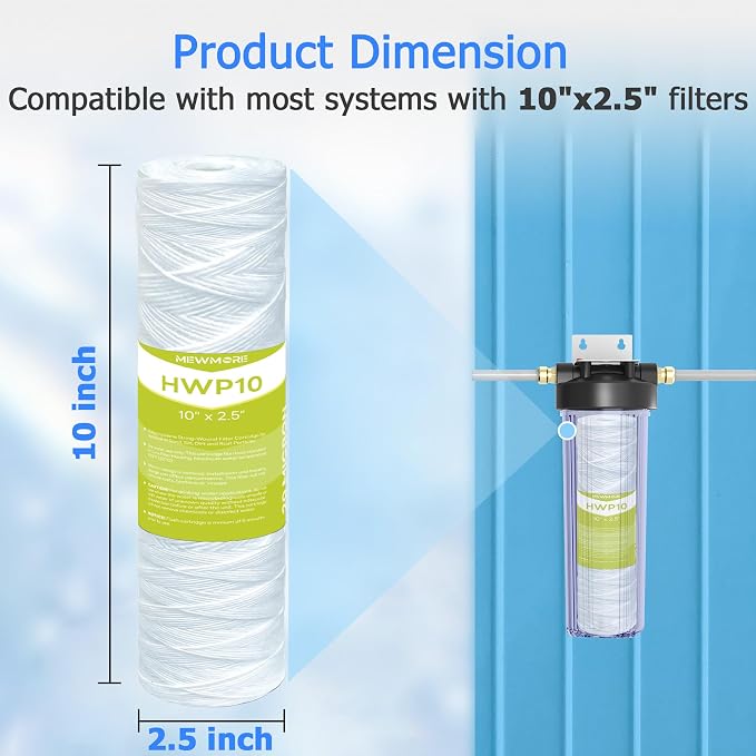20 Micron Whole House Water Filter Cartridge, String Wound Sediment Filters - Image 4