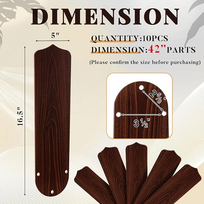 Lineshading 10 Pack 16 1/2" Replacement Fan Blades - Image 2