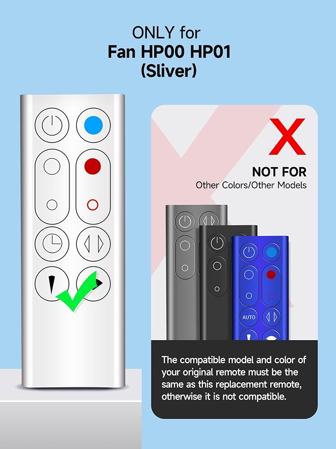 Replacement Remote for Dyson HP00 HP01 Pure Hot+Cool Fan-Silvery | for - Image 3