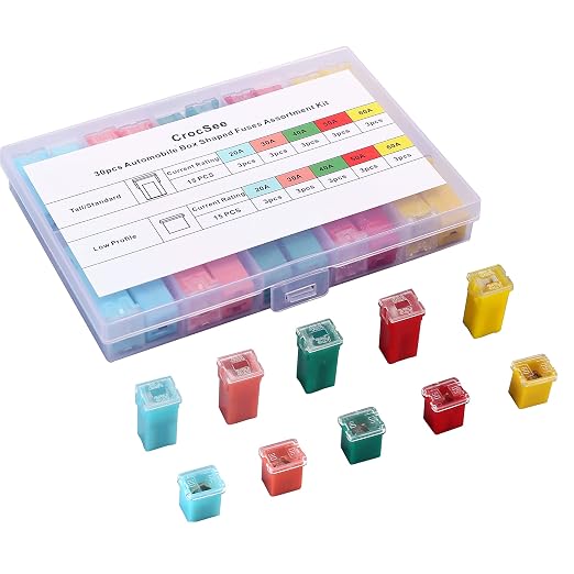 30 PCS Box Shaped Car Fuses Kit | Tall/Standard and Low Profile by CrocSee