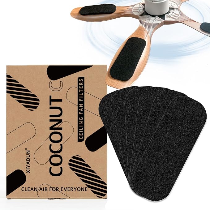 Ceiling Fan Filters for Blades, Activated Coconut Carbon Fan Filter for Ceiling by Xiyadun