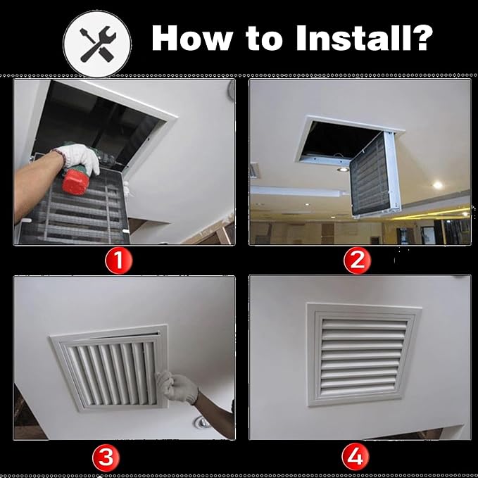 Air Filter Grille Vent Cover, Metal Louvre Ventilation Access Panel - Image 6