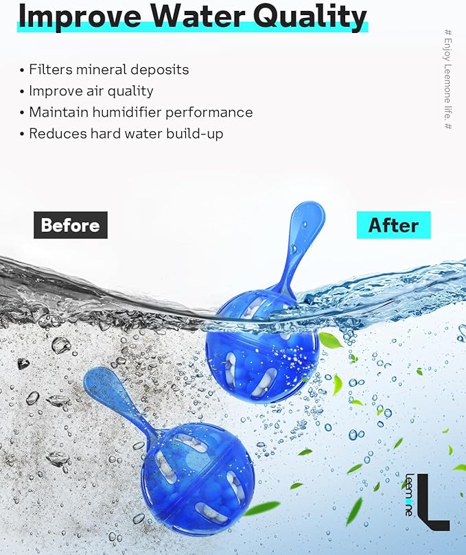 Leemone Humidifier Cleaner 12 Pack, Demineralization Cleaning Ball, Works in - Image 4