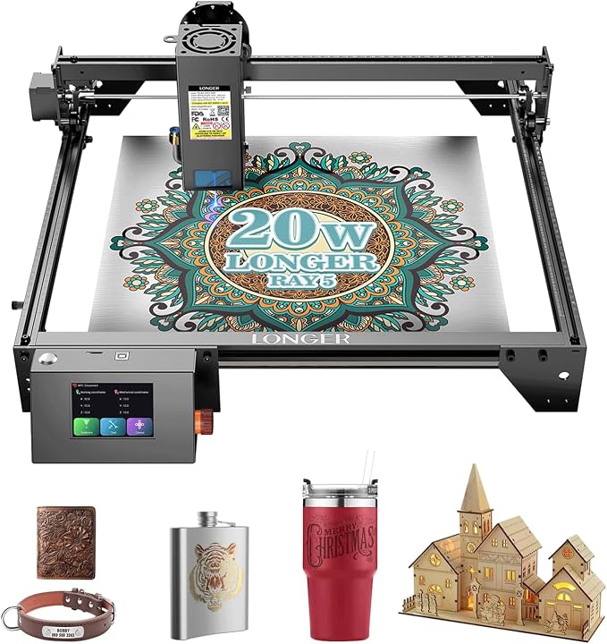 LONGER RAY5 20W Higher Accuracy Laser Engraver and Cutter, 130W Laser Engraving by HOME