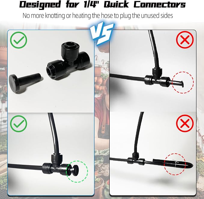 45 Pack Quick Connect 1/4" Drip Tubing Irrigation Fittings Kit Universal 1/4'' - Image 7