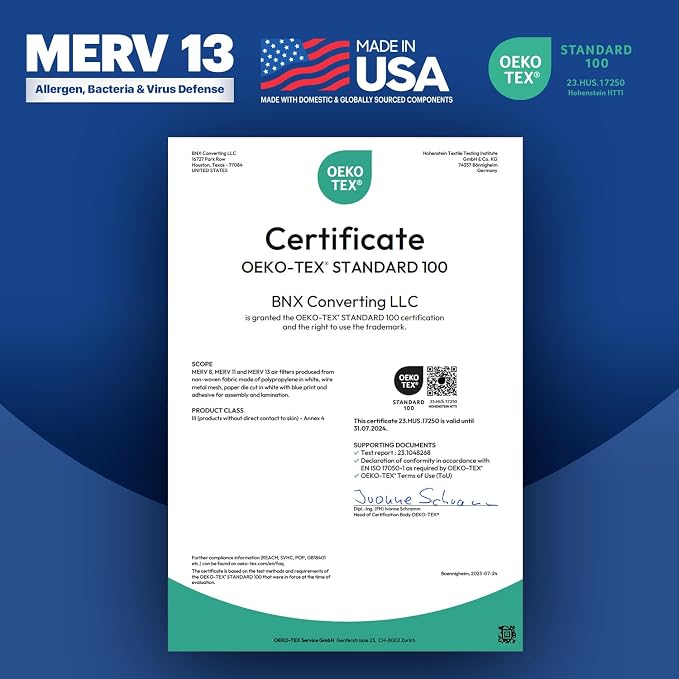 BNX TruFilter 20x25x2 MERV 13 AC Furnace Air Filter - Image 6