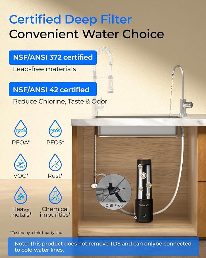 Waterdrop 10UB PRO Under Sink Water Filter, No Drilling Required, Time Reminder - Image 2