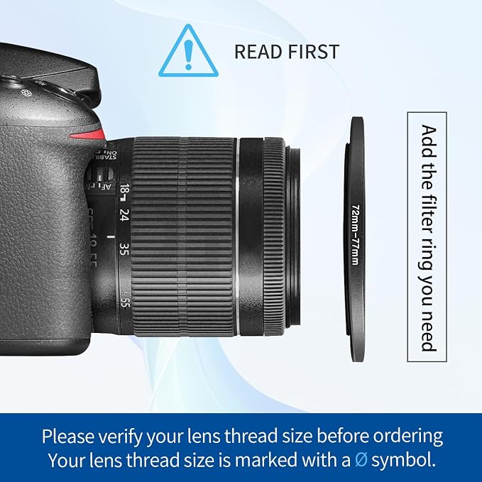 72-77mm Step-Up Ring Adapter, 72mm to 77mm Step Up Filter Ring - Image 4
