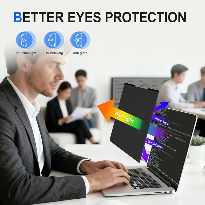 2Pack Magnetic 14 Inch Laptop Privacy Screen 16:9 Aspect Ratio, Removable - Image 4