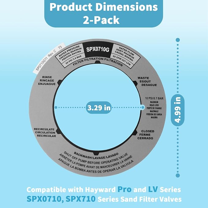 SPX0710G Sand Filter Valve Label Sticker Compatible - Image 2
