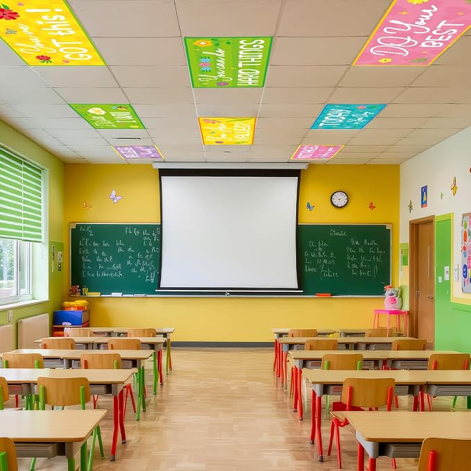 8PCS Fluorescent Light Covers for Classroom Ceiling Light 4x2ft Magnetic Lights - Image 6