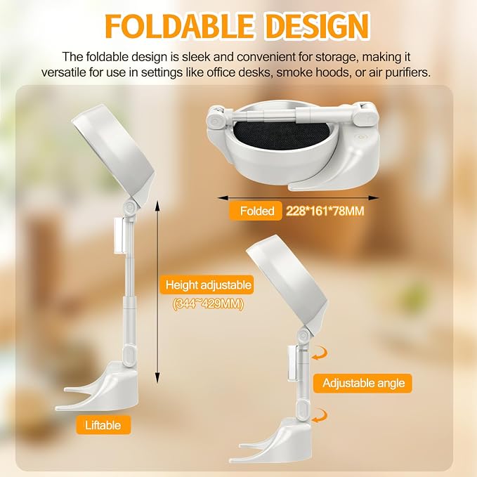 Foldable Air Purifier with 3 Replaceable Filters, 2 in 1 Desktop Electric Smoke - Image 2