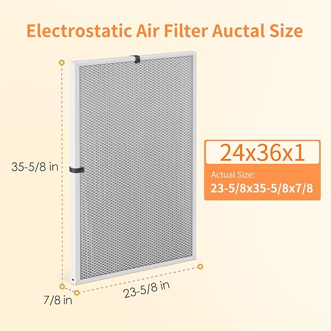 2-Pack 24x36x1 MERV 8 Reusable & Washable Electrostatic Air Filters - Image 2