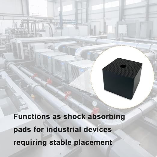 4 Pack-50x50x40 mm / 2"x2"x1.6" Thick Rubber Pad Anti Vibration Pads, Square - Image 4