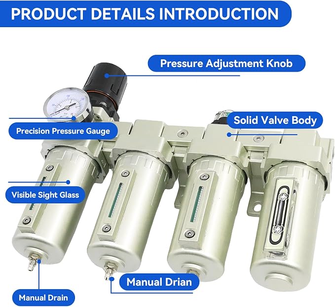 1/2" NPT Industrial Grade 4 Stage Air-Dryer-for-Compressor, - Image 4