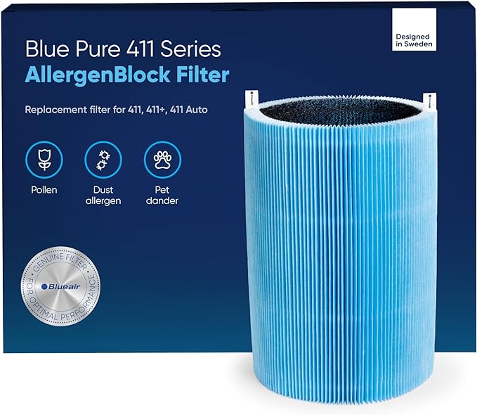 Blueair Blue Pure 411 Series AllergenBlock Filter, Genuine Replacement by Unknown