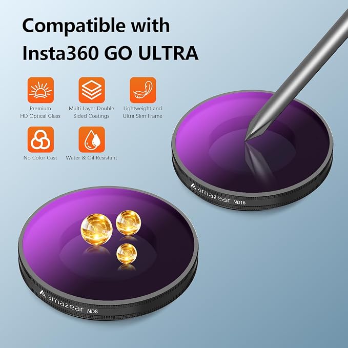 AMAZEAR Filters Set for Insta360 GO Ultra, Insta 360 Pro Accessories Neutral - Image 6