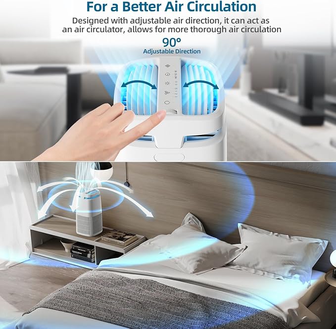 POMORON 4-in-1 Air Purifiers for Home, Air Ionizer Negative Ion Generator - Image 7