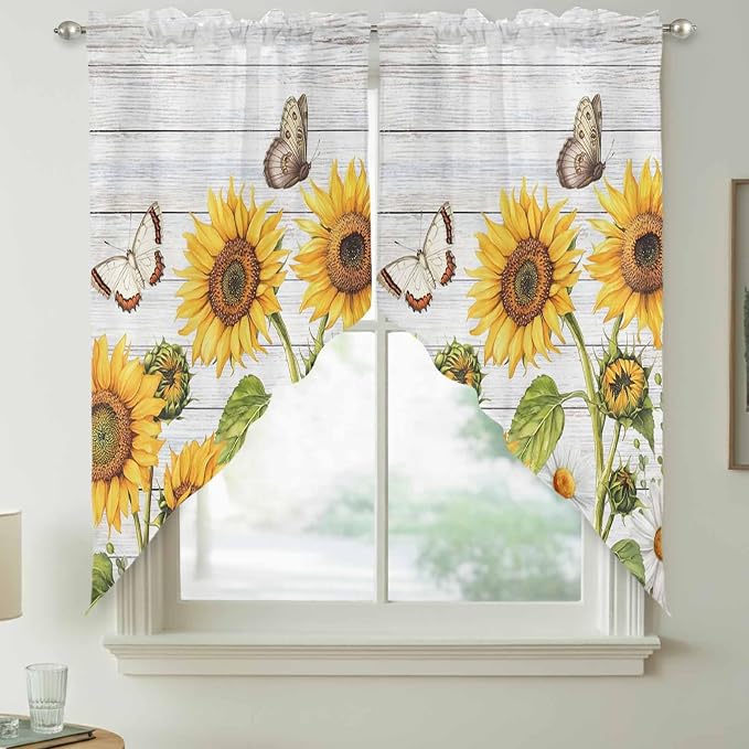 Yellow Sunflowers Swag Valances - Image 7