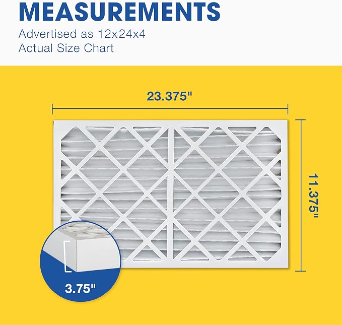 Aerostar 12x24x2 MERV 13 Pleated Air Filter, AC Furnace Air Filter, 6 Pack - Image 2