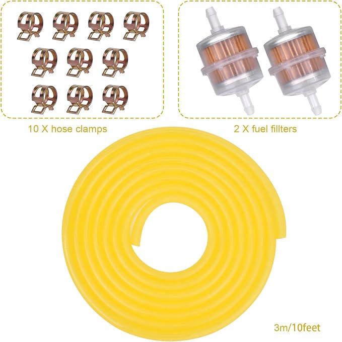 3/16 ID Fuel Line Hose 10FT + 2pcs Fuel Filter+10pcs Clamp - Image 6
