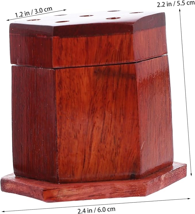 2pcs Hexagonal Wooden Incense Holder Rustic Finish Decorative Burner - Image 5