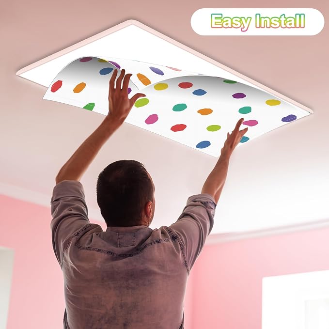 6Pcs Classroom Light Covers for Fluorescent Lights, Magnetic 2x4 FT Ceiling - Image 4