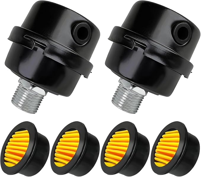 2 Pcs 1/2" Thread Air Compressor Silencer Filter, 20mm Metal Noise Muffler by Unknown