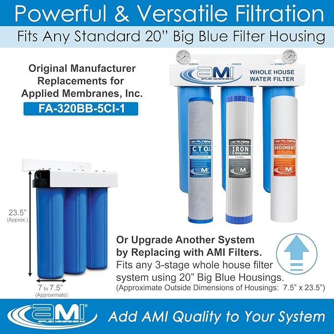 APPLIED MEMBRANES INC. Whole House Water Filter Replacement Filter Cartridge Set - Image 2