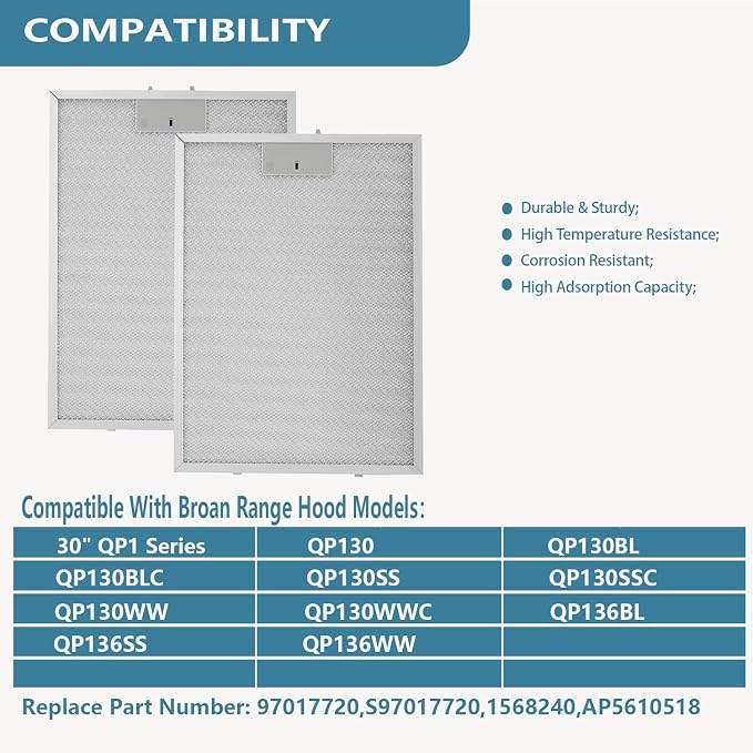 BPPFA30 Range Hood Filter 11.81" x 16.25" Replacement - Image 3