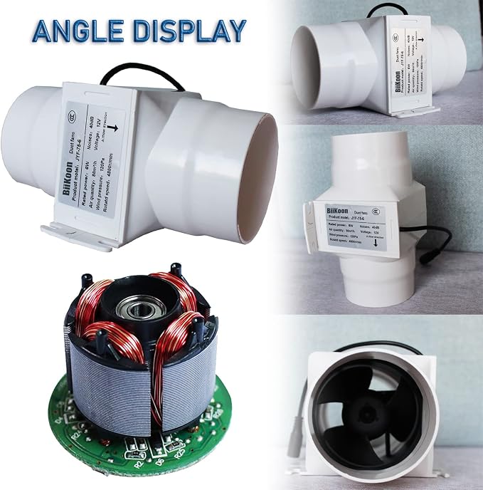 3 Inch Inline Duct Extractor Fan 75Mm 12V Powerful Exhaust Blower Speed - Image 3