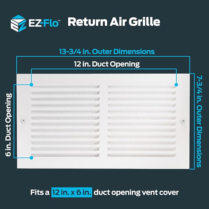 EZ-FLO 12 x 6 Inch Return Air Vent Cover - Image 2
