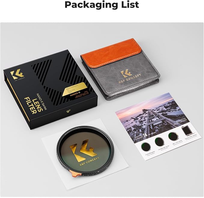 K&F CONCEPT 82mm Black Diffusion Mist 1/4 Effect & Variable ND2-400 ND Lens - Image 7