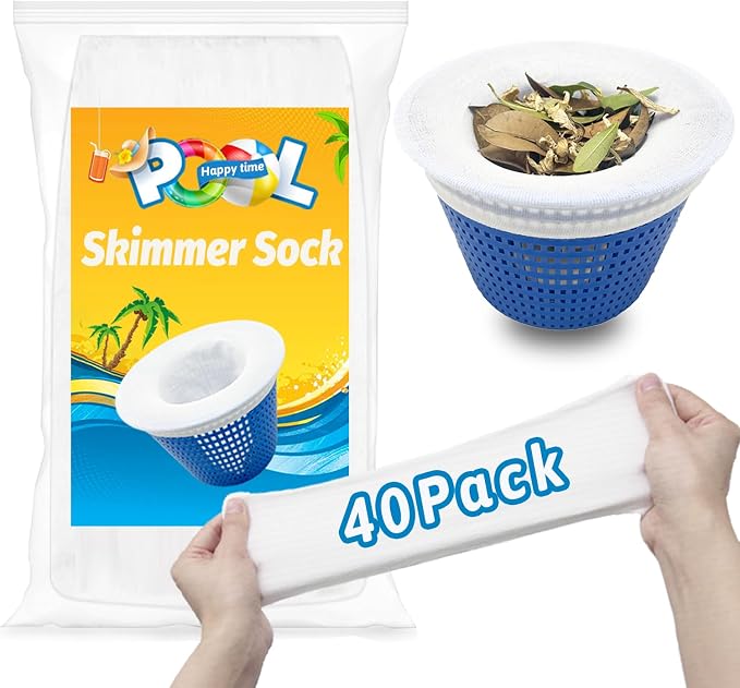 40-Pack Pool Skimmer Socks, Ultra Fine Mesh Screen Skimmer Filter Socks by GiveYouaGoodLife